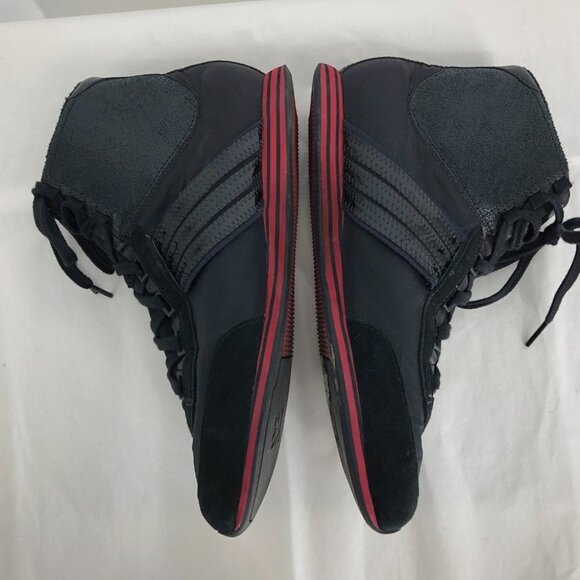 Y-3 Adidas Yohji Yamamoto black & red women hi top sneakers suede trim size 7 - Picture 6 of 12